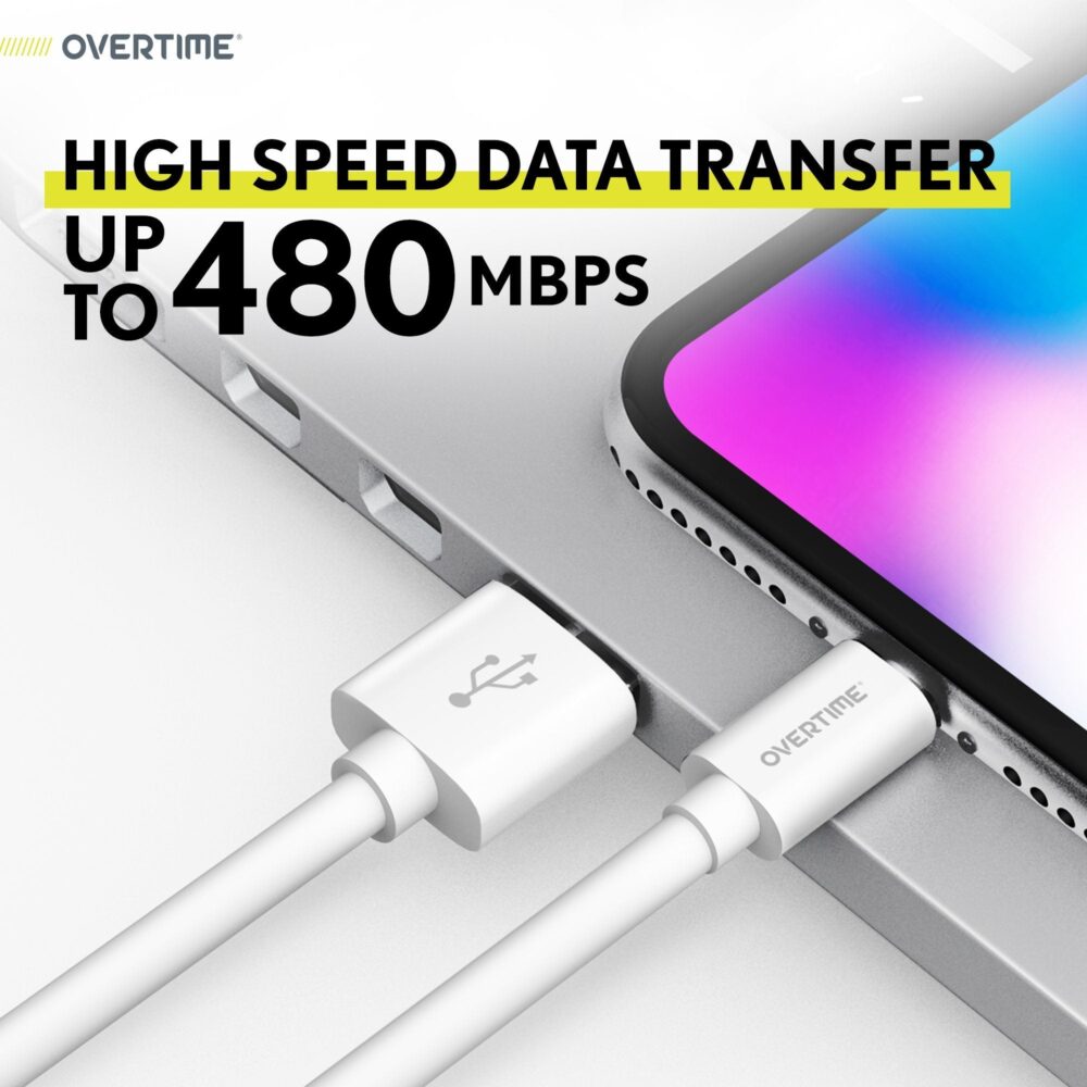 6 Ft./10 ft. Overtime Apple MFi Certified iPhone Charger Lightning Cable Pack - Image 3