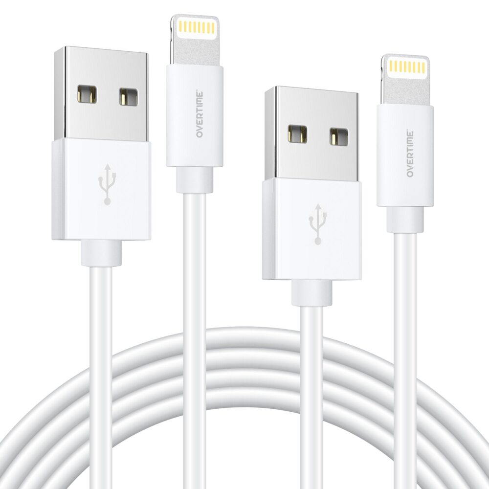 6 Ft./10 ft. Overtime Apple MFi Certified iPhone Charger Lightning Cable Pack