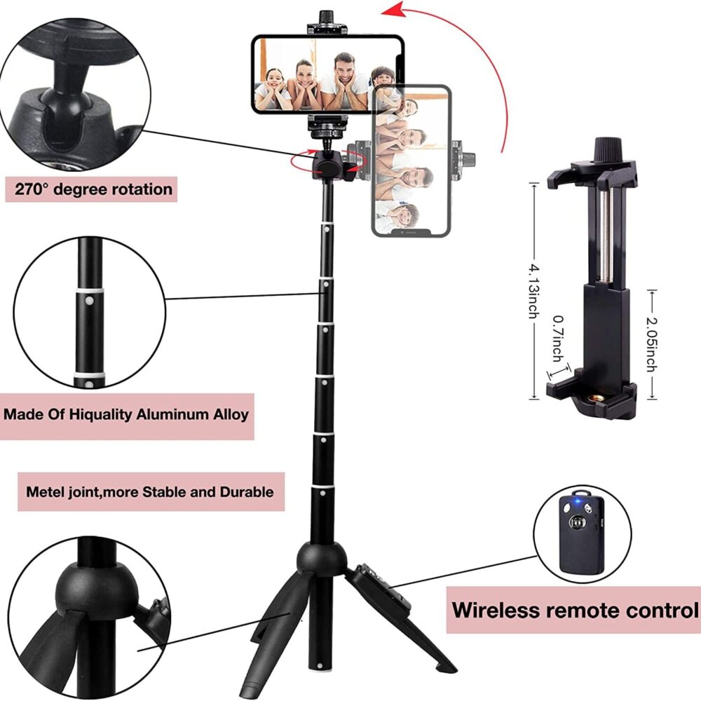 Aluminum Alloy Selfie Stick Phone Tripod - Image 3