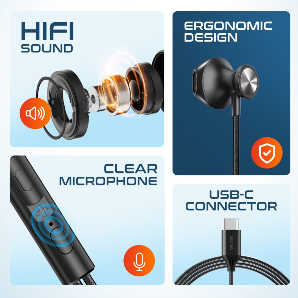 Delton 15EC Computer Earbuds with Microphone - Image 4
