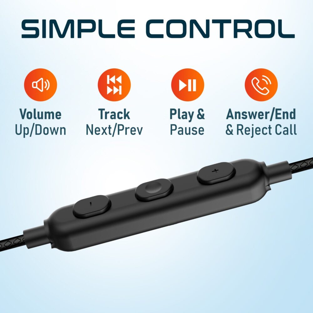 Delton 24EC USB-C Wired Earbuds with Microphone Ergonomic In-Ear Design with Ear Hook - Image 3