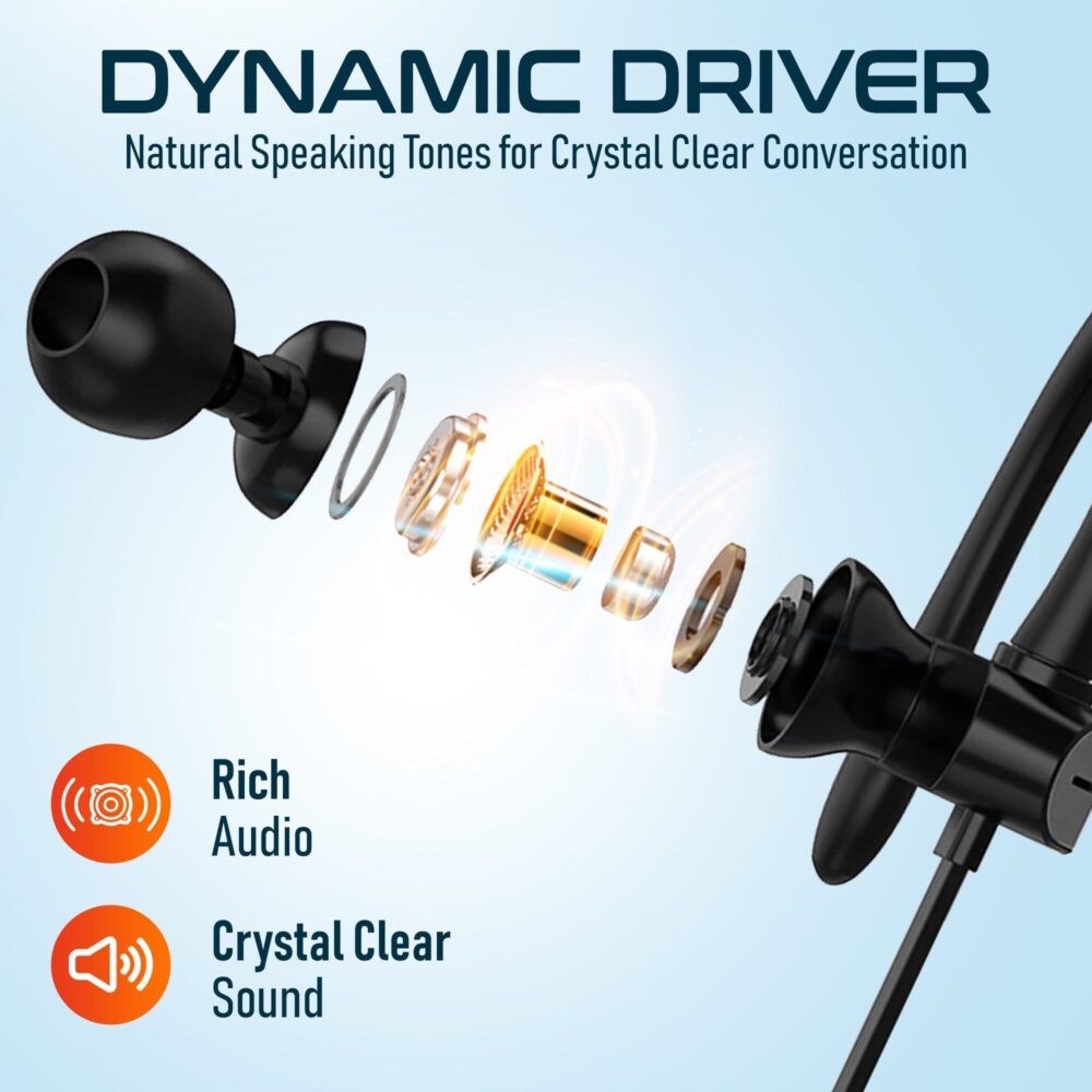 Delton 24EC USB-C Wired Earbuds with Microphone Ergonomic In-Ear Design with Ear Hook - Image 4