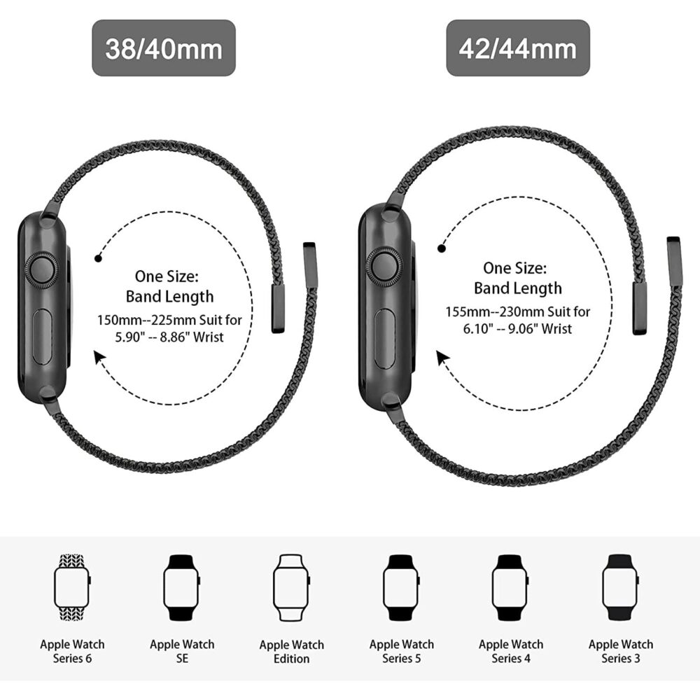 Stainless Steel Mesh Strap Replacement for Apple Watch - Image 8