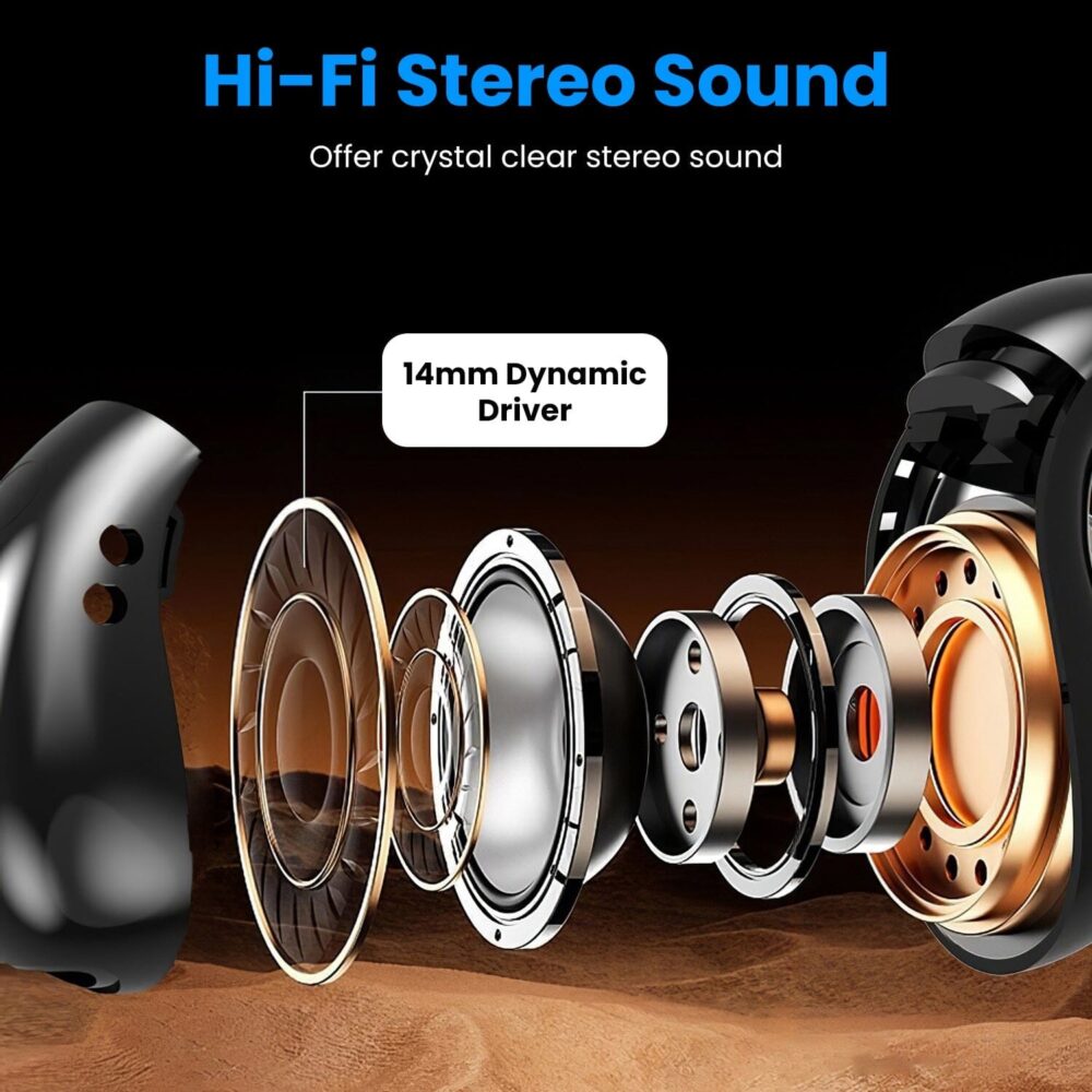 Wireless V5.3 Open Ear Clip Earbuds IPX3 Waterproof Ultra Open Earbuds with LED Display - Image 9