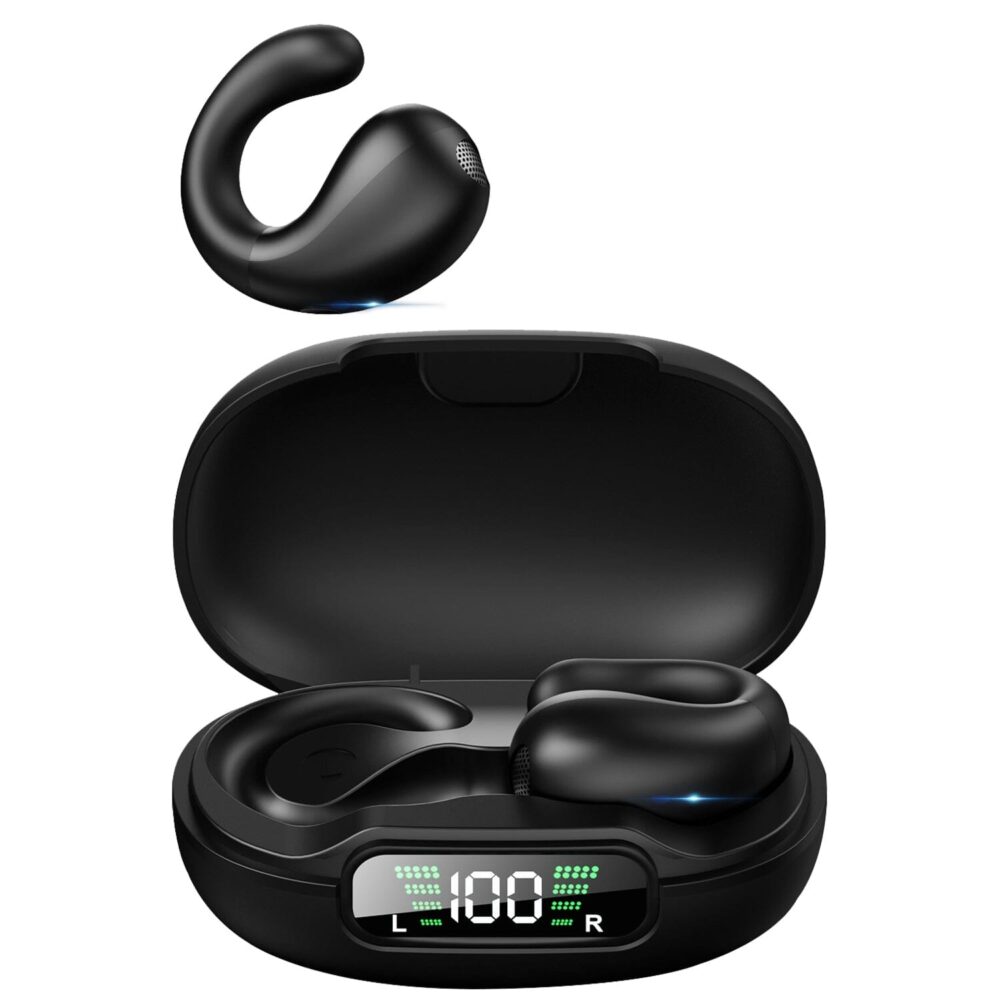 Wireless V5.3 Open Ear Clip Earbuds IPX3 Waterproof Ultra Open Earbuds with LED Display - Image 2