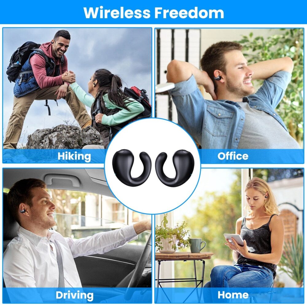 Wireless V5.3 Open Ear Clip Earbuds IPX3 Waterproof Ultra Open Earbuds with LED Display - Image 15