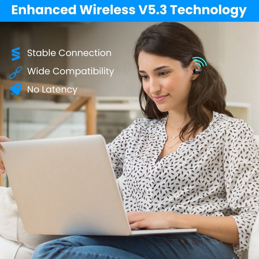 Wireless V5.3 Open Ear Clip Earbuds IPX3 Waterproof Ultra Open Earbuds with LED Display - Image 14