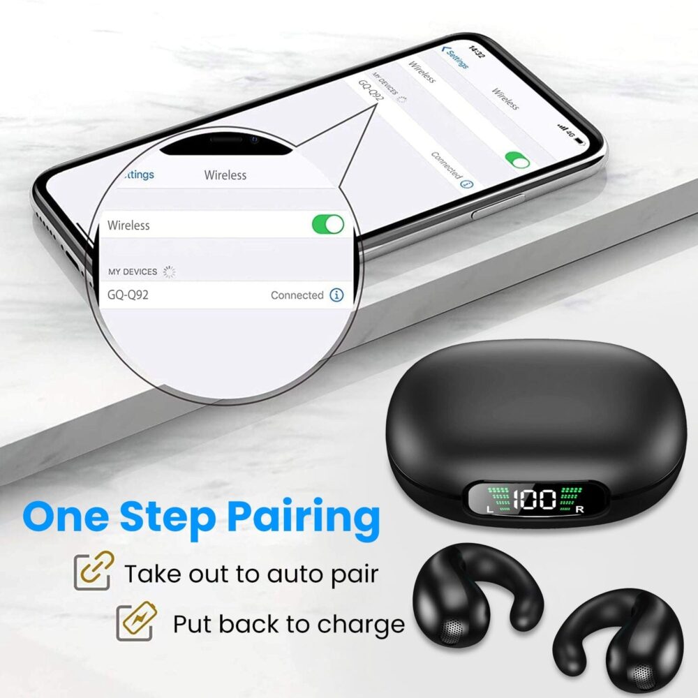 Wireless V5.3 Open Ear Clip Earbuds IPX3 Waterproof Ultra Open Earbuds with LED Display - Image 7