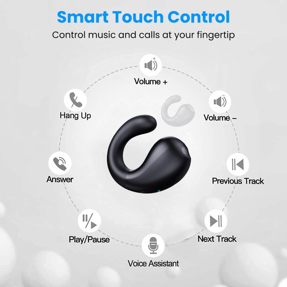 Wireless V5.3 Open Ear Clip Earbuds IPX3 Waterproof Ultra Open Earbuds with LED Display - Image 6